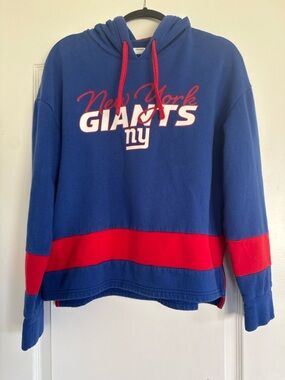 NY Giants Hoodie Women M NFL Team Apparel Blue Red Game Day Sweatshirt